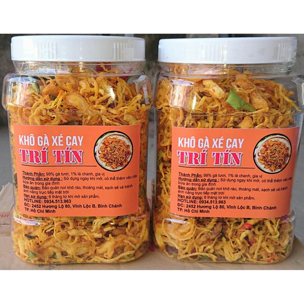 In tem nhãn sản phẩm khô gà lá chanh