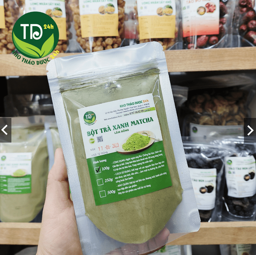 In tem nhãn bột trà xanh