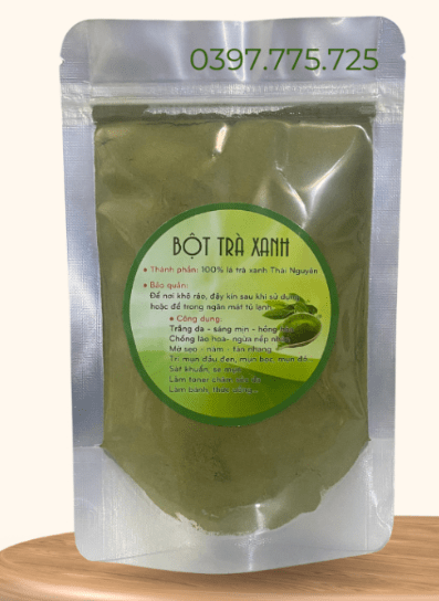 In tem nhãn bột trà xanh