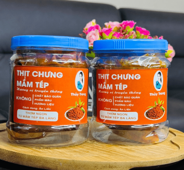 In tem nhãn lọ mắm tép