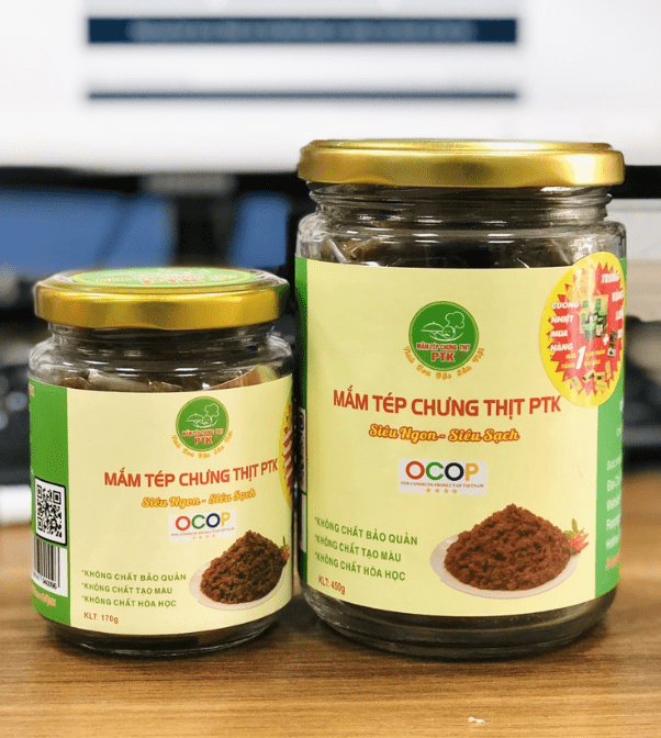 In tem nhãn lọ mắm tép