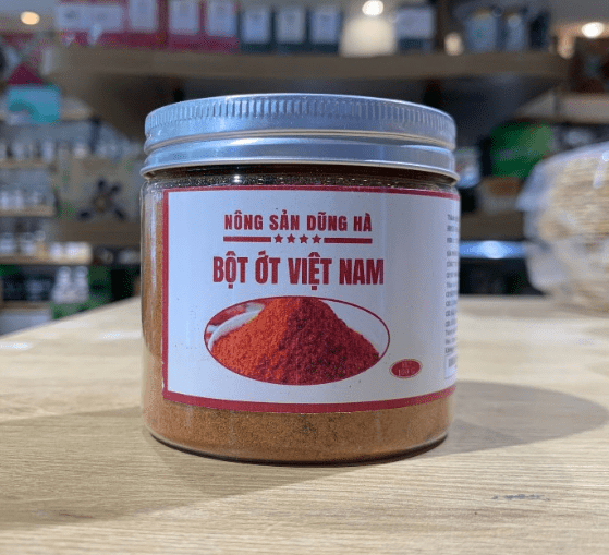 In tem nhãn lọ ớt bột