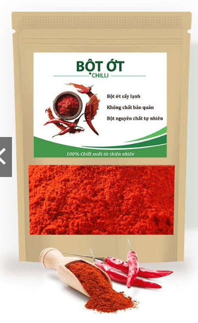 In tem nhãn lọ ớt bột