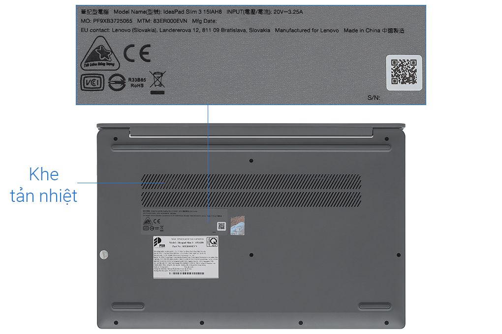 tem thông tin nhà sản xuất laptop