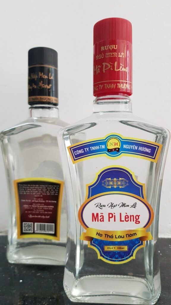 Tem nhãn rượu men lá Mã Pì Lèng